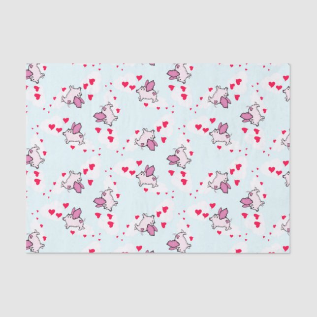 Valentines heart piggy tissue paper (Front)