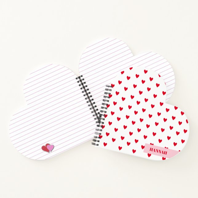 Valentines Heart Retro Themed heart shaped Notebook (Inside)