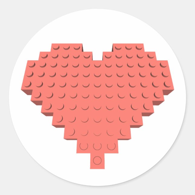 Valentines Heart Shape  Classic Round Sticker (Front)