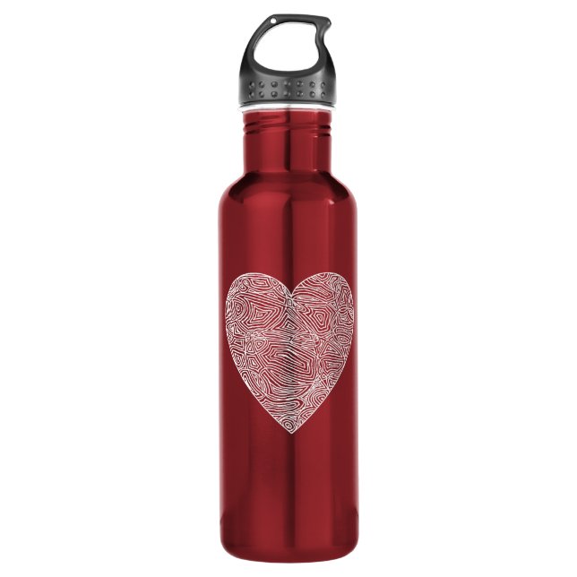 Valentines Heart Stainless Steel Water Bottle (Front)