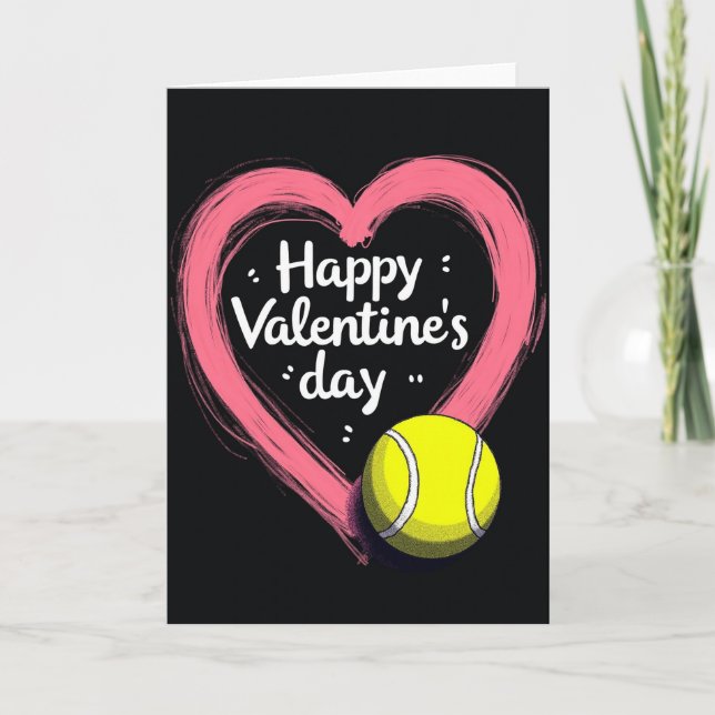Valentines Heart Tennis Love Card (Front)