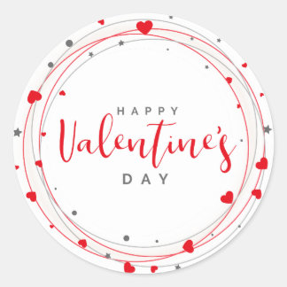 Valentine's Heart Wreath  Classic Round Sticker