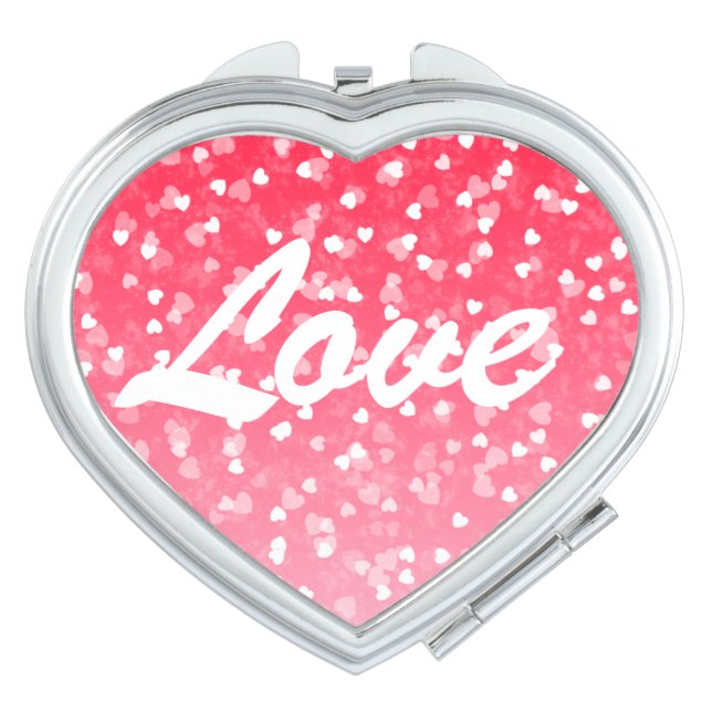 Valentine's Hearts and Love Compact Mirror (Front)