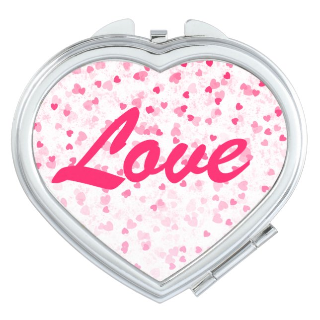 Valentine's Hearts and Love Compact Mirror (Front)