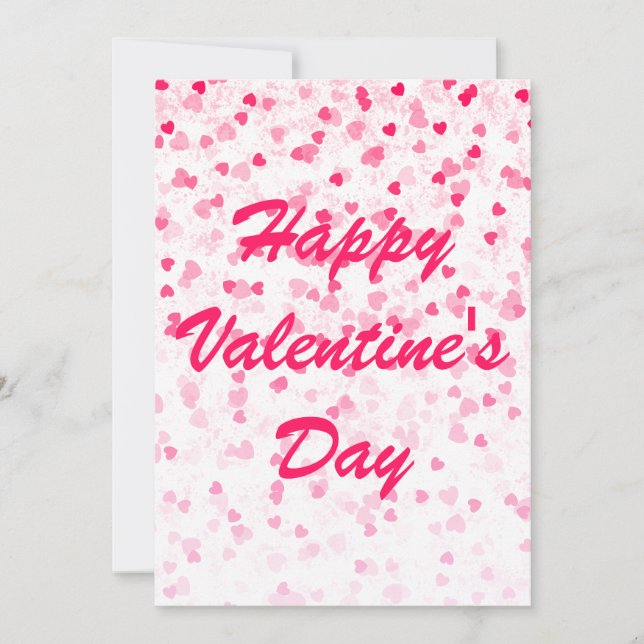 Valentine's Hearts and Love Flat Card (Front)