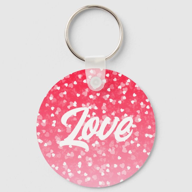 Valentine's Hearts and Love Keychain (Front)
