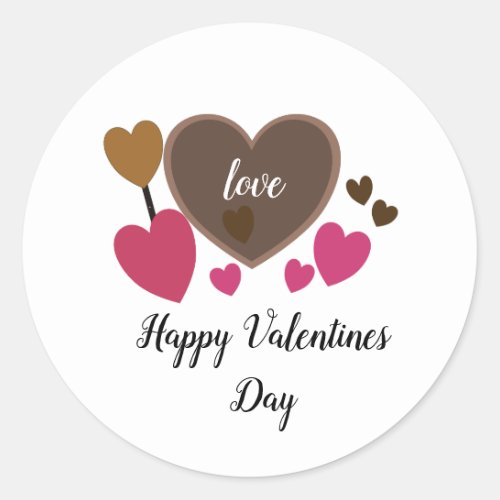 Valentines Hearts and Love Round Sticker