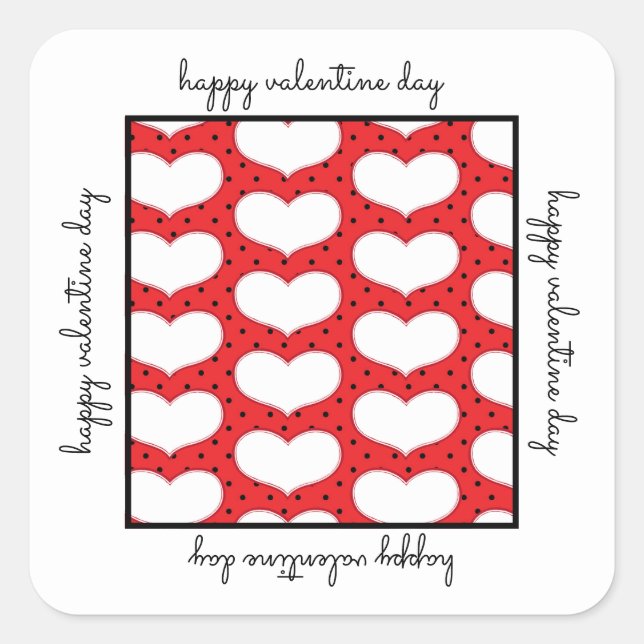 Valentines Hearts and Polka Dots Sticker (Front)