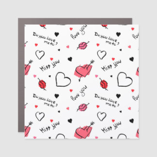 Valentine's Hearts Arrow Seamless Car Magnet