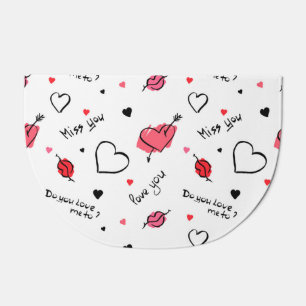 Valentine's Hearts Arrow Seamless Doormat