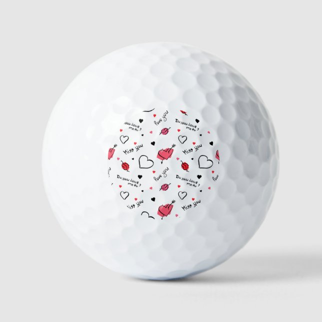 Valentine's Hearts Arrow Seamless Golf Balls (Front)