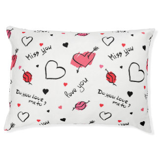 Valentine's Hearts Arrow Seamless Pet Bed