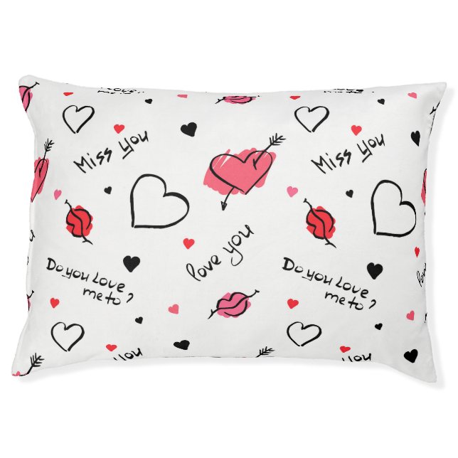 Valentine's Hearts Arrow Seamless Pet Bed (Front)