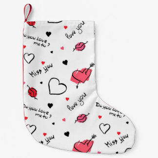 Valentine's Hearts Arrow Seamless Small Christmas Stocking