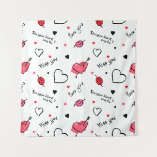 Valentine's Hearts Arrow Seamless Tapestry