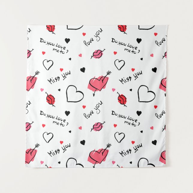 Valentine's Hearts Arrow Seamless Tapestry (Front)