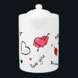 Valentine's Hearts Arrow Seamless Teapot<br><div class="desc">seamless texture of valentine's day red hearts pierced with an arrow. love you, miss, Vintage isolated on white background. hand-drawn Playful heart motifs pierced by an arrow – a seamless pattern of love in many shades. Express affection through a seamless pattern of hearts, captured in various ways. heart, hand drawn,...</div>