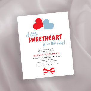 Valentines hearts boy baby shower invitation