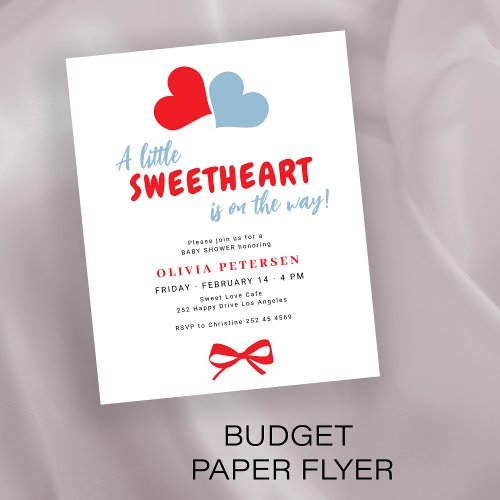 Valentines hearts boy baby shower invitation
