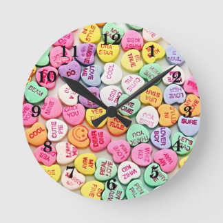 Valentine's Hearts Candy Round Clock