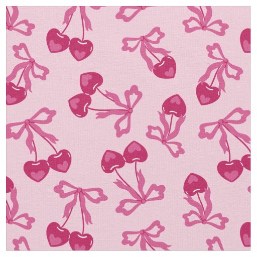 valentines hearts cherries bows love romantic fabric