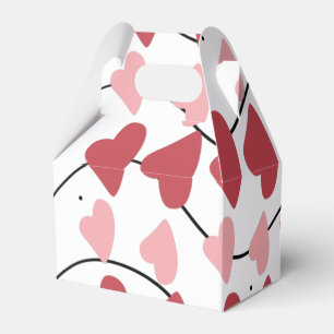 Valentines Hearts Doodles Dots Pattern Favor Boxes