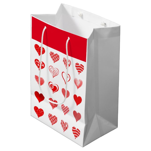 Valentine's Hearts Gift Bag (Front Angled)