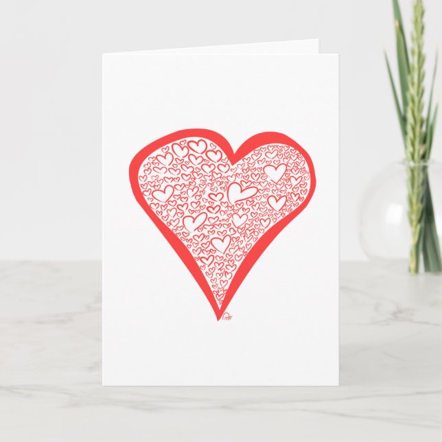 Valentine's Hearts Holiday Card (Front)