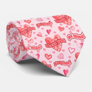 Valentine's Hearts I Love You Be Mine Pattern Neck Tie