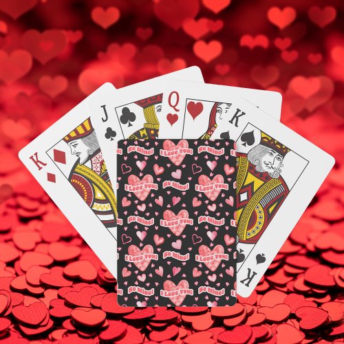 Valentines Hearts I Love You Be Mine Pattern Playing Cards