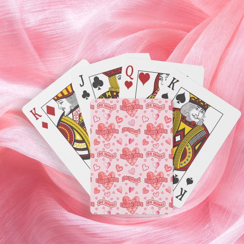 Valentines Hearts I Love You Be Mine Pattern Poker Cards