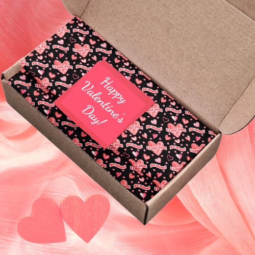 Valentines Hearts I Love You Be Mine Pattern Tissue Paper