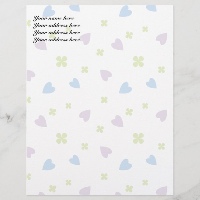 Valentine's Hearts Letterhead (Front)