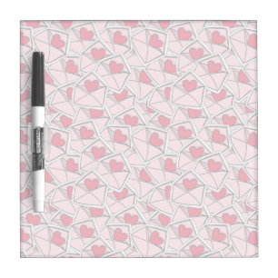 Valentine's Hearts on Envelopes Dry Erase Board