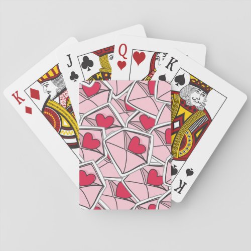 Valentines Hearts on Envelopes Poker Cards