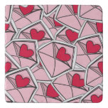 Valentine&#39;s Hearts on Envelopes Trivet