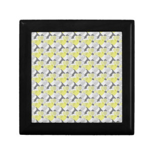 Valentine's Hearts Overlay Yellow and Gray Pattern Gift Box