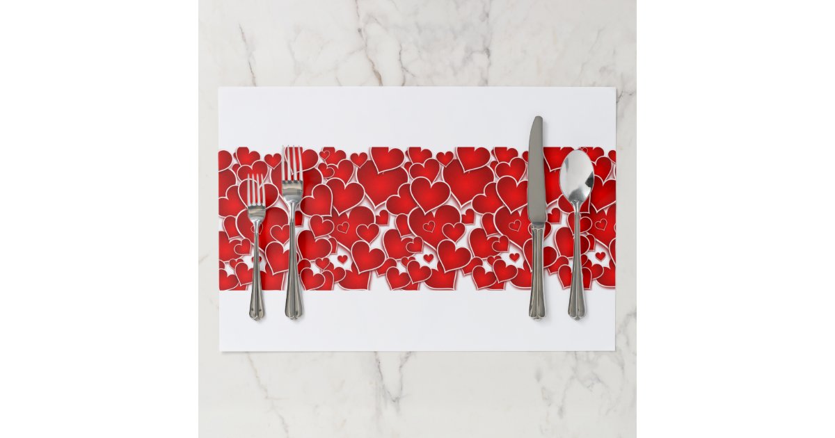 Valentines Hearts Paper Placemat