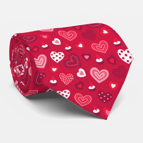 Valentines hearts pattern 2 neck tie