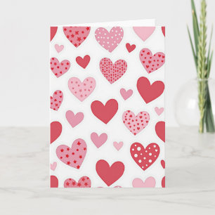 Valentines Hearts Pattern Card