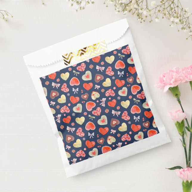 Valentines Hearts Pattern  Favor Bag (Sealed)