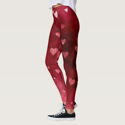 Valentines Hearts Pattern Leggings