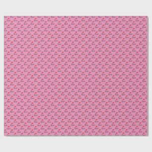 Valentines Hearts Pattern Over Pink Wrapping Paper