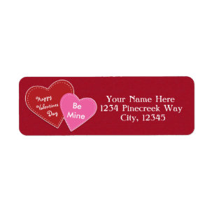 Valentines Hearts Red & Pink Party Address Labels
