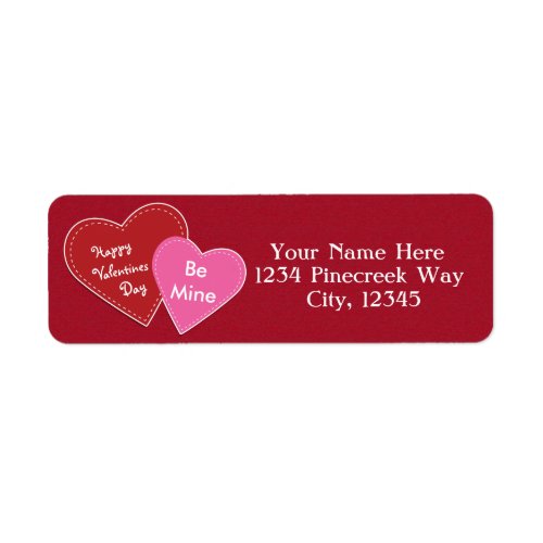 Valentines Hearts Red  Pink Party Address Labels
