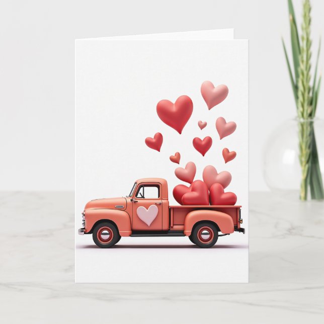 Valentines Hearts Truck Card (Front)