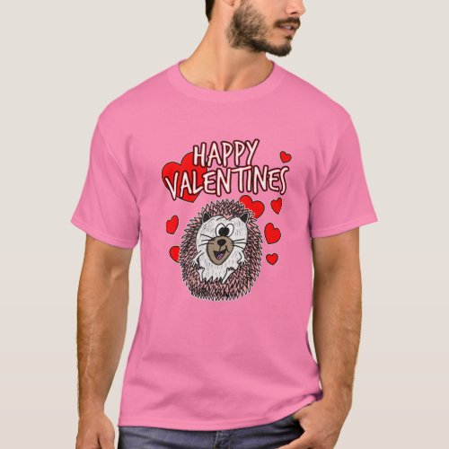 Valentines Hedgehog Wildlife Nature Animal Lover T_Shirt