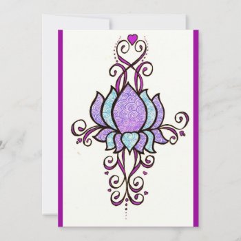 Valentines Henna Lotus Flower Holiday Card by hennabyjessica at Zazzle