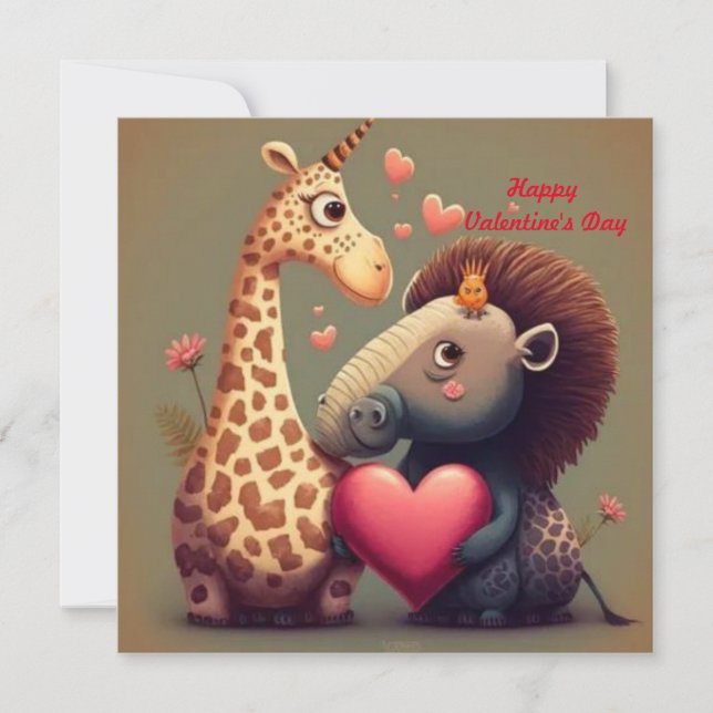 Valentine's hippo cartoon custom   (Front)