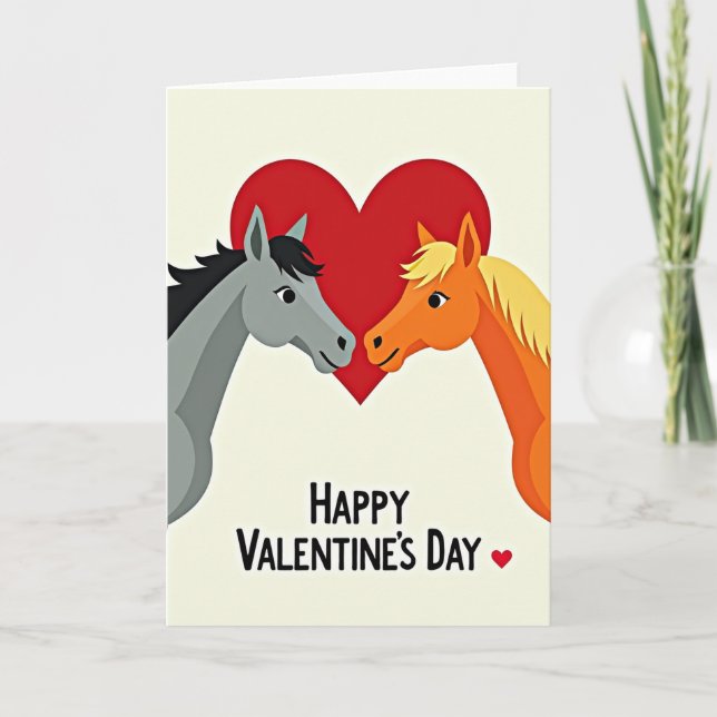 Valentines Horse Couple Card (Front)